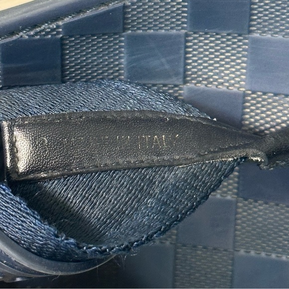 Louis Vuitton Blue Damier Rubber Leather Thong Key Flip Flop Sandals - Picture 7 of 10